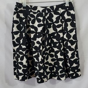 INC Black and White Beaded Floral Skirt